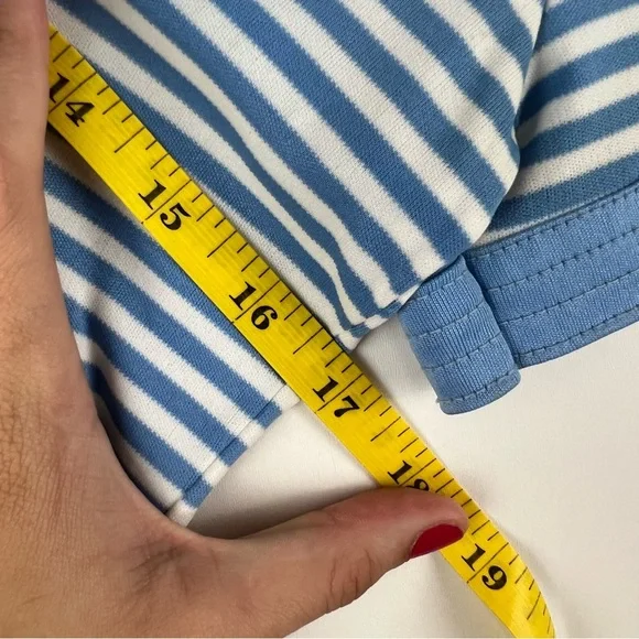 VINTAGE ELLANEE Blue Striped Boatneck Top - Picture 5 of 6